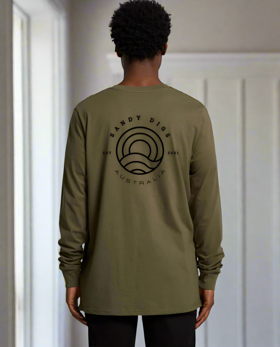 Mens Long sleeve - Sun Wave - Army Green