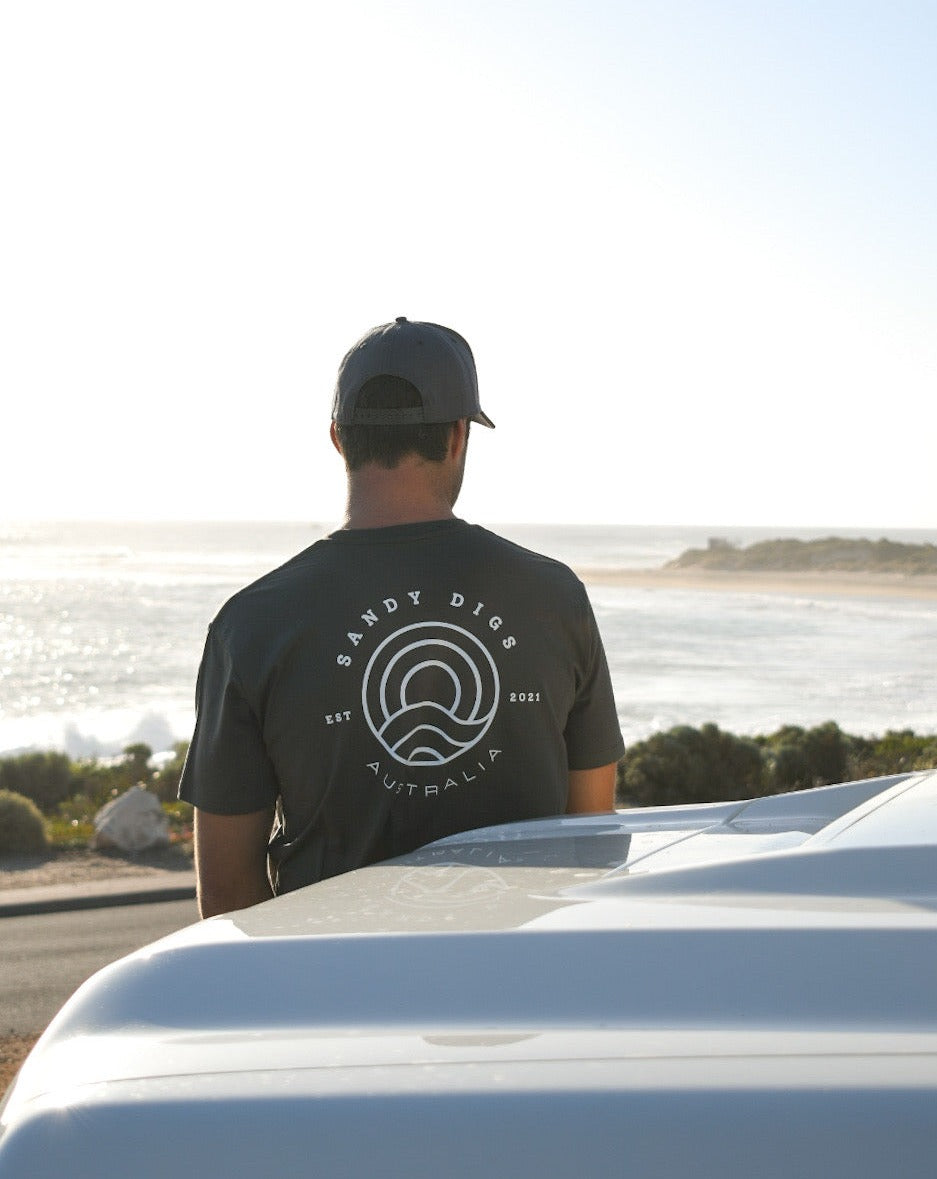 Mens Tee - Sun Wave - Charcoal