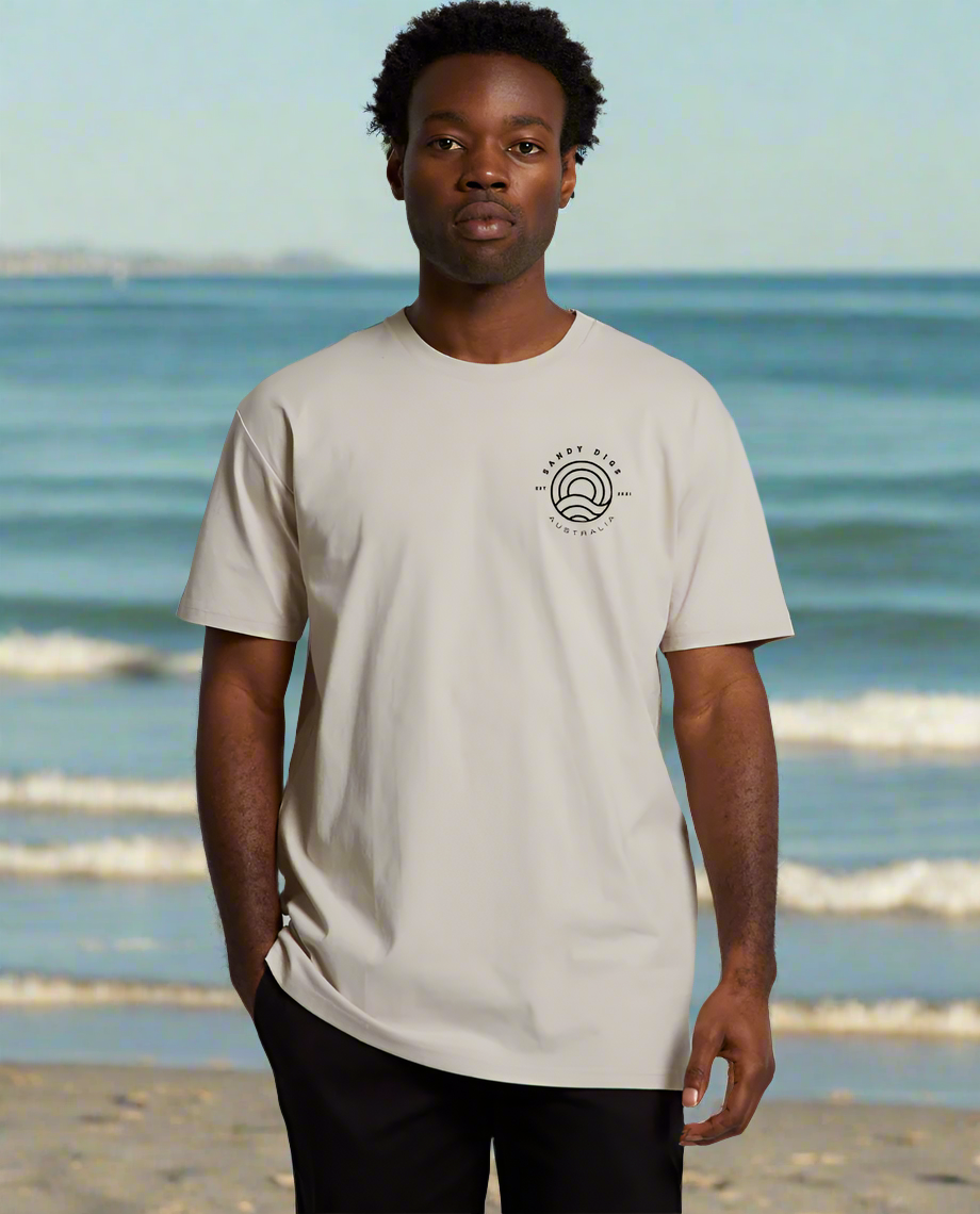 Mens Tee - Sun Wave - Ecru