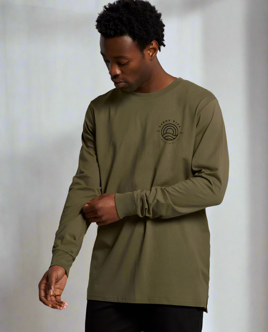 Mens Long sleeve - Sun Wave - Army Green