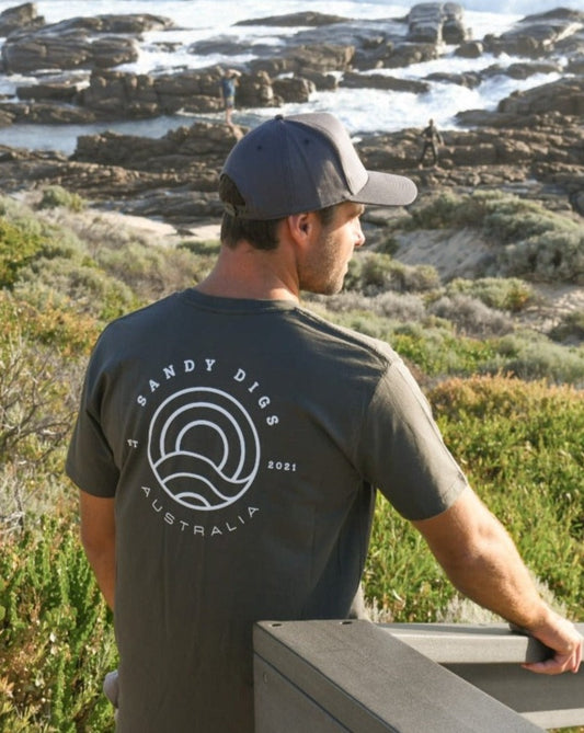 Mens Tee - Sun Wave - Charcoal