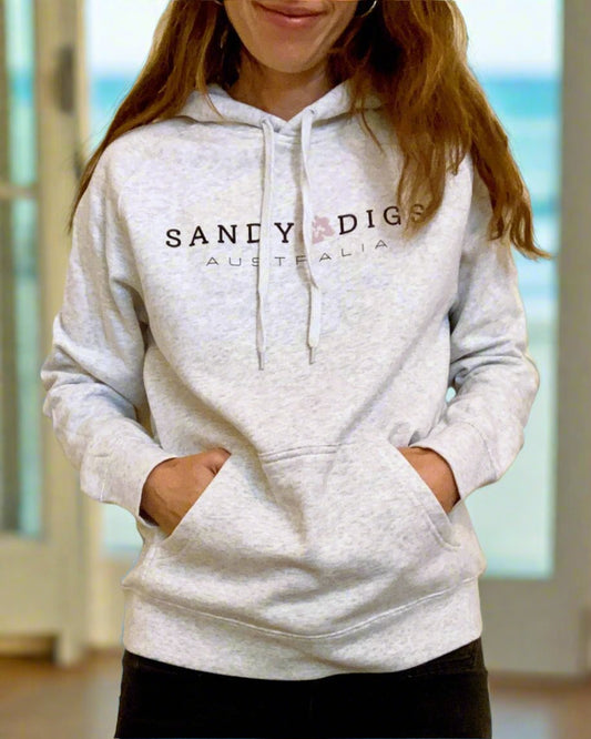 Ladies Hoodie - Hibiscus - White Marle