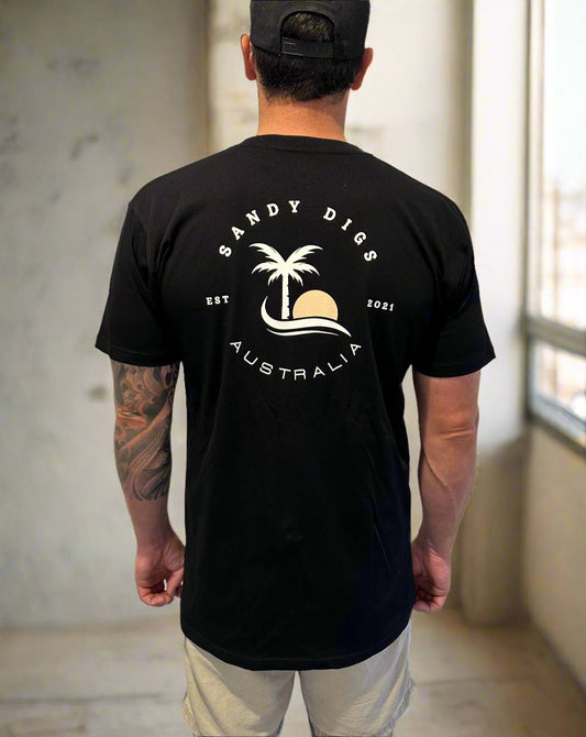 Mens Tee - Palm Tree - Black