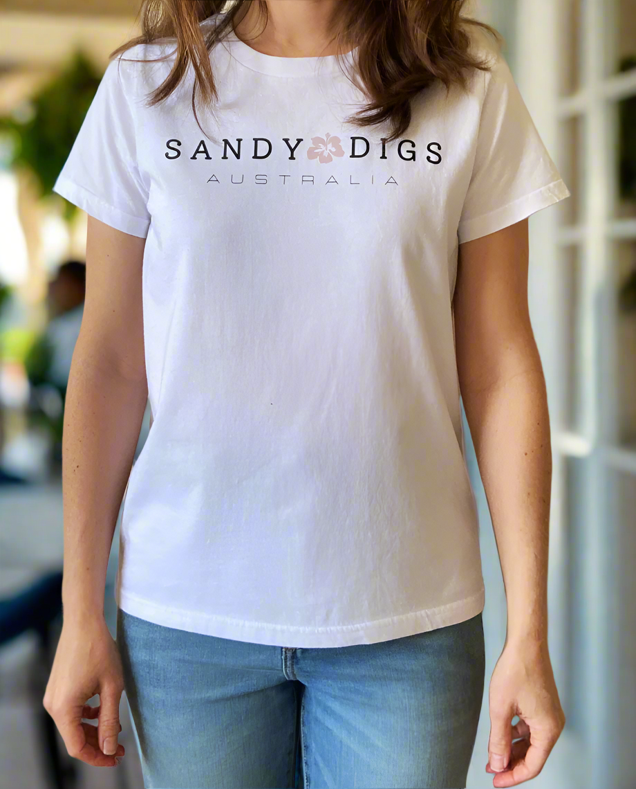 Ladies Tee - Hibiscus - White