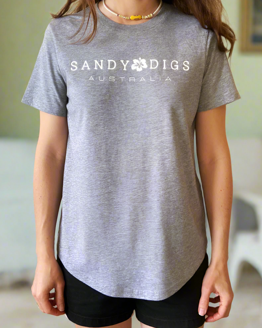 Ladies Tee - Hibiscus - Grey Marle