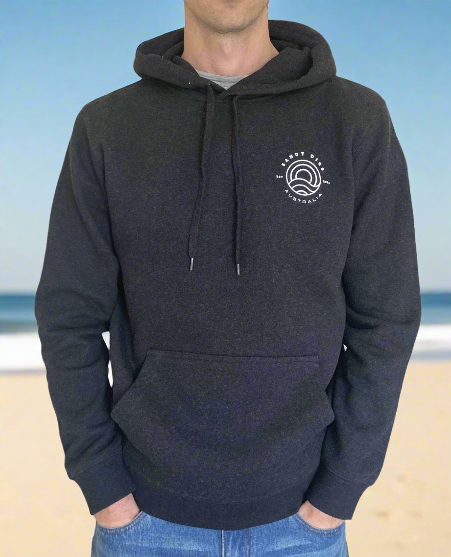 Men's Hoodie - Sun Wave - Black Marle