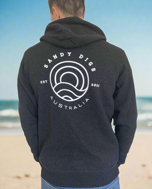 Men's Hoodie - Sun Wave - Black Marle