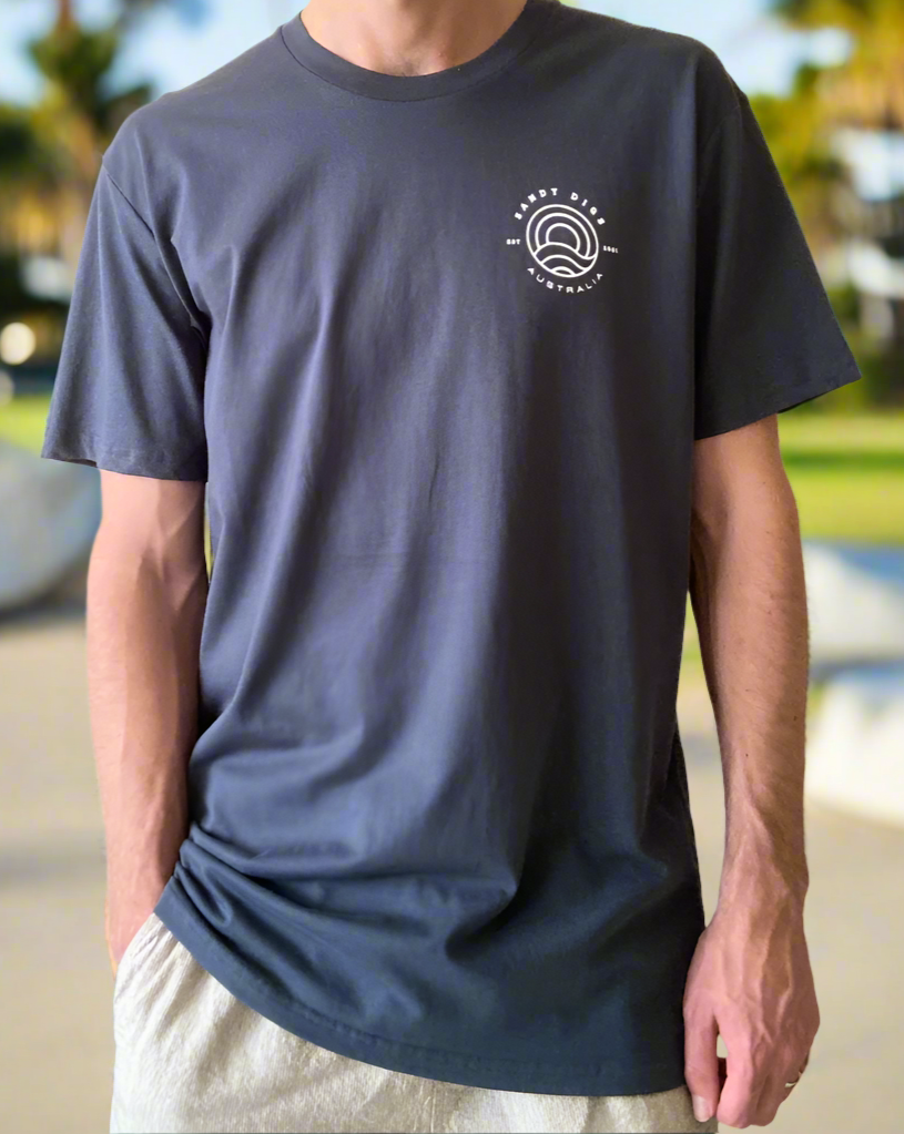 Mens Tee - Sun Wave - Petrol Blue