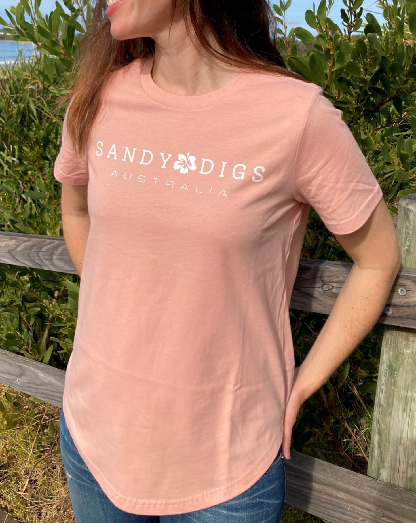 Ladies Tee - Hibiscus - Coral